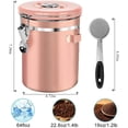 thumbnail image 2 of Coffee Canister, Large 22 oz, Stainless Steel Airtight Coffee Container with Scooper, Rose Gold, 2 of 7