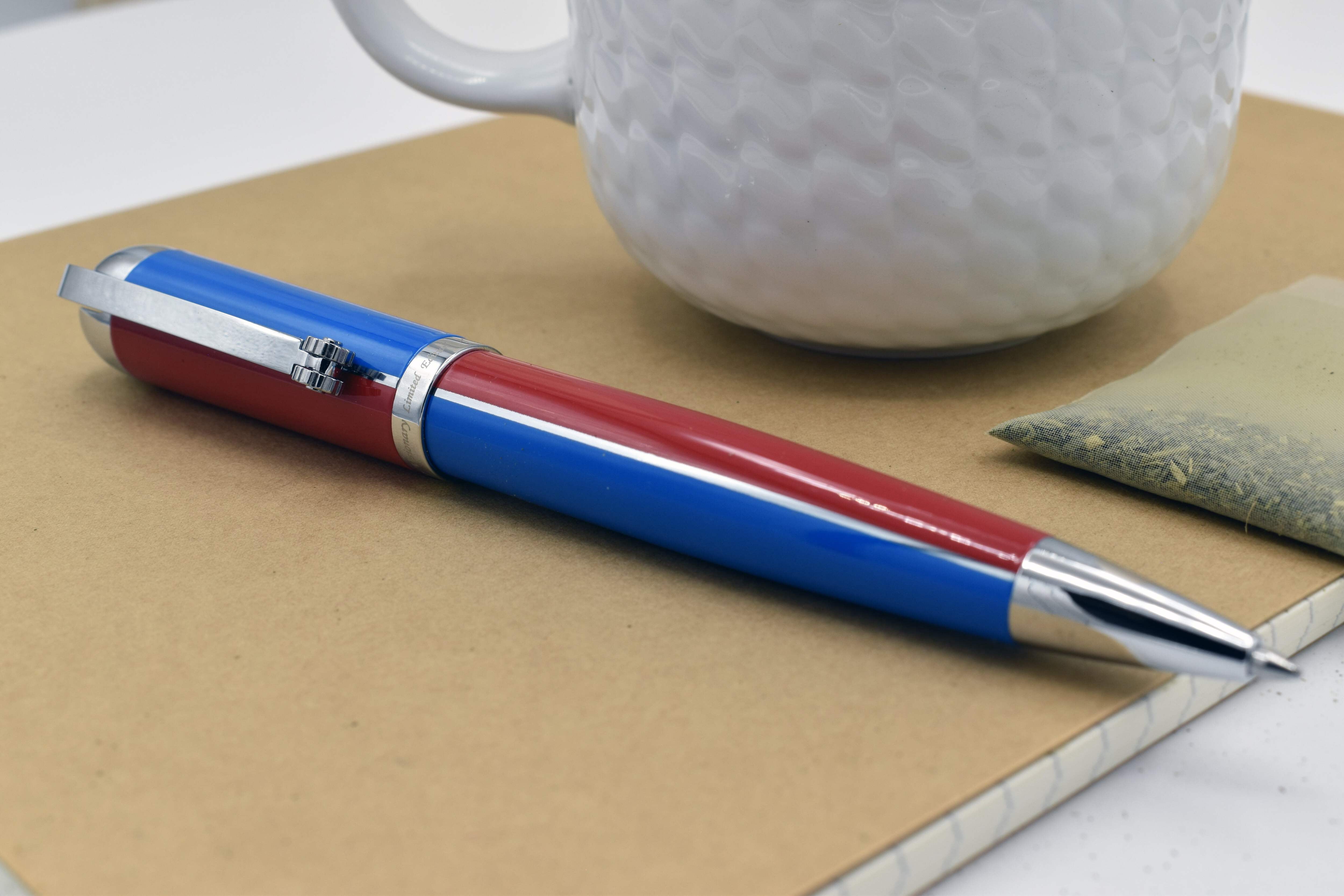 Xezo Xezo Visionary® Brass  Aluminum Enameled Ballpoint Pen - Red / Blue
