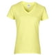 thumbnail image 1 of Gildan- Camiseta de algodón de  con cuello en forma de V para mujer (Amarillo), 1 of 5