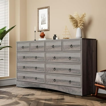 Frmobepts 10 Drawer Dresser for Bedroom, Dresser TV Stand, Chest of Drawers for Storage and Organization, Gray
