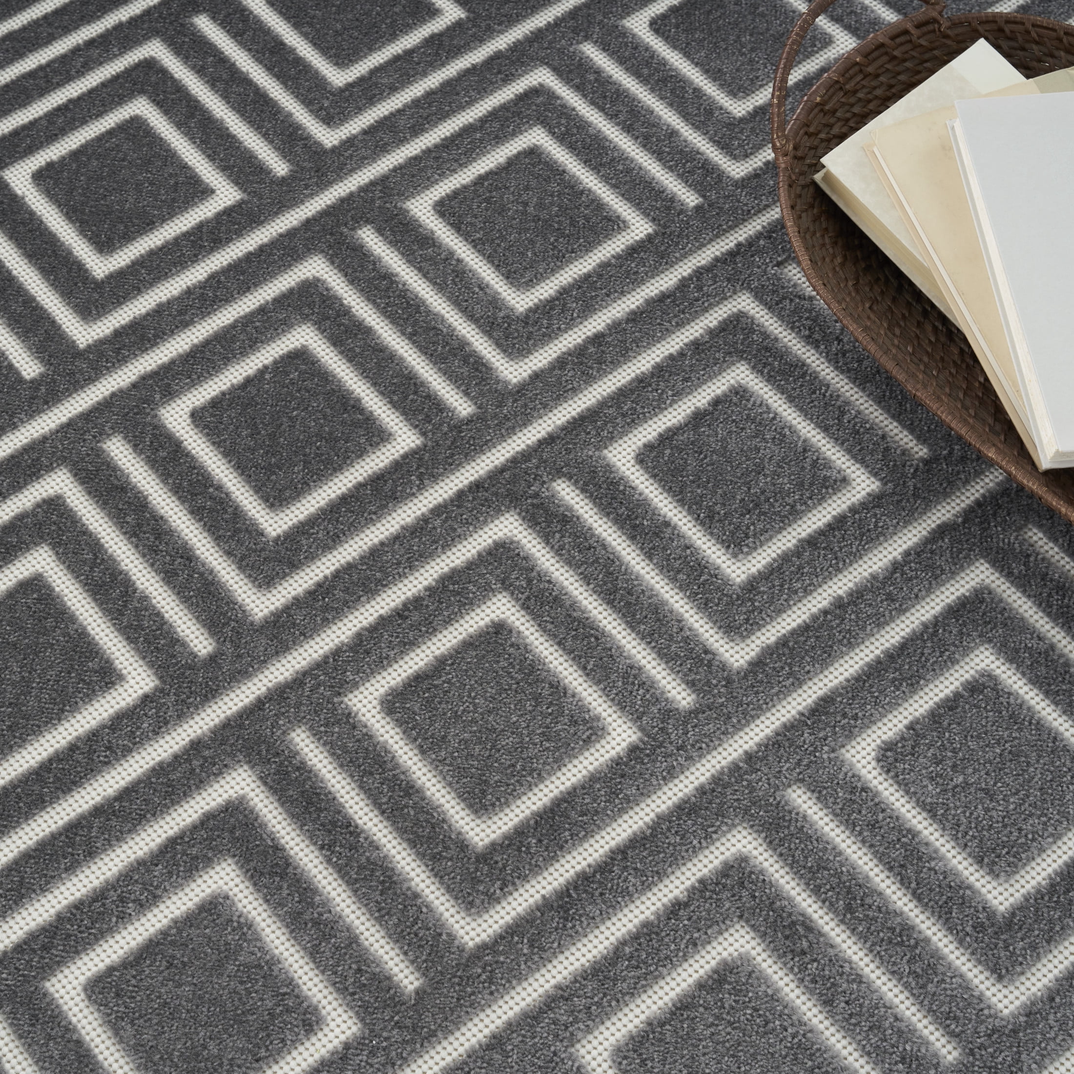 Nourison Casual 9'2" x 12' Grey Modern Indoor Rug
