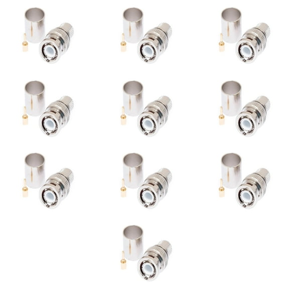 BNC Male Crimp Connector for Belden 9913 & LMR-400 Coax Cables – Secure & Long-Lasting – 10 Pcs Pack