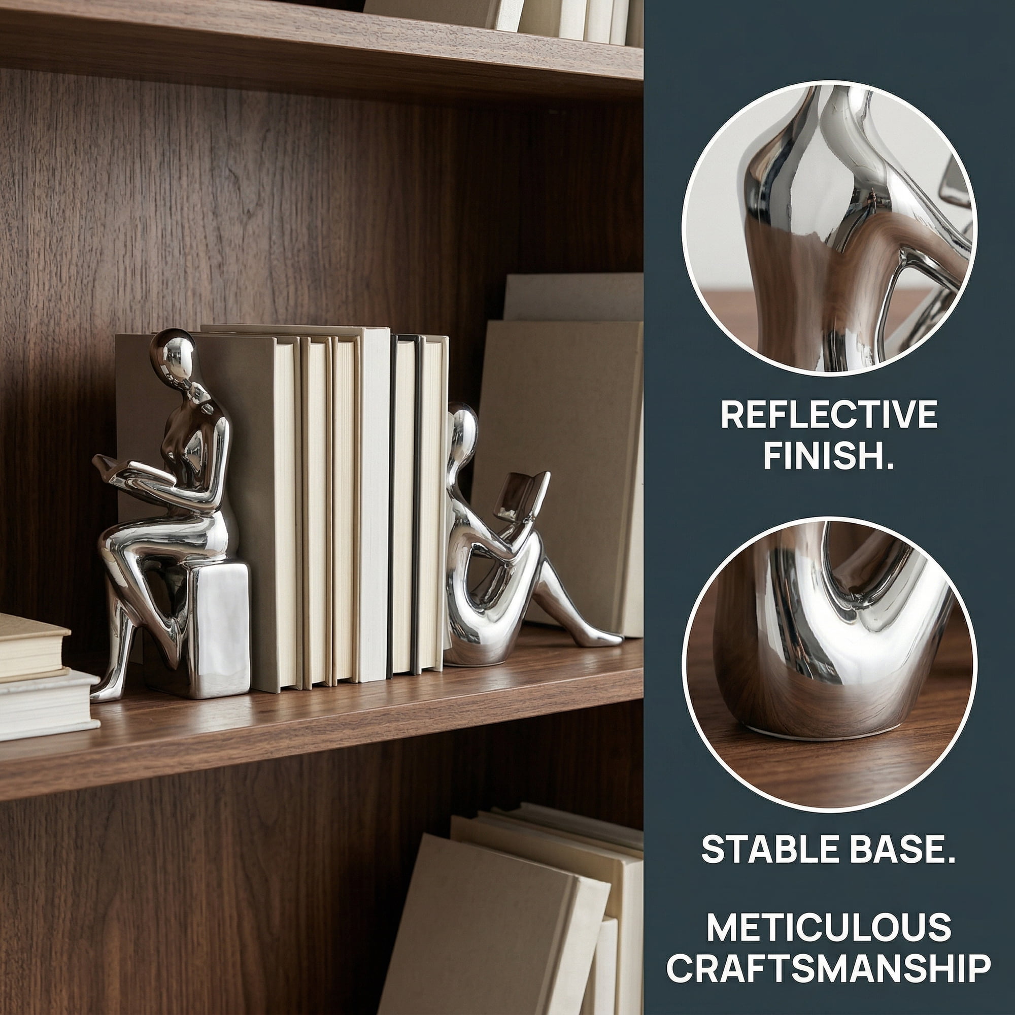 Unique Bargains Expandable Metal Bookends with Compartments Home 2 Pcs Silver