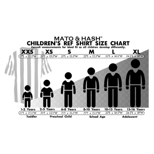 Mato & Hash Children's Referee Shirt Ref Costume Toddlers Kids Teens