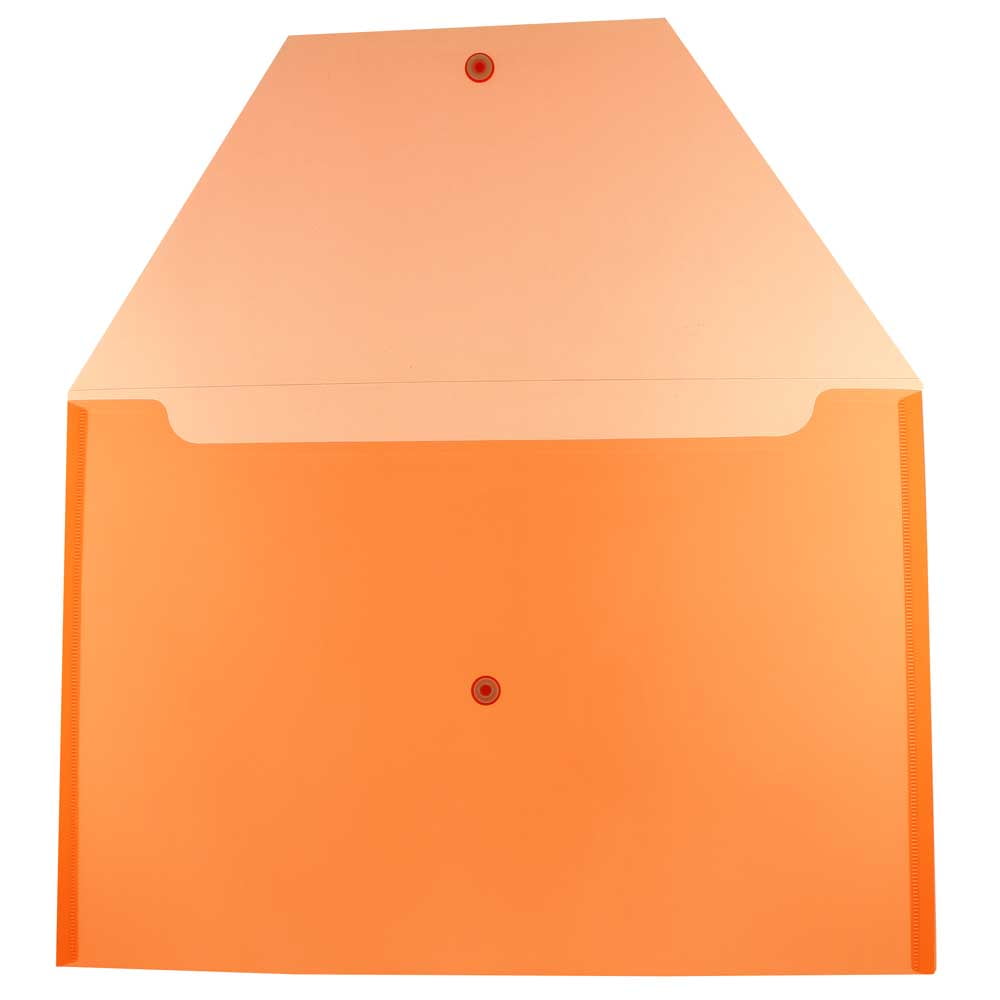 JAM Paper Plastic Envelopes with Snap Closure, Legal Booklet, 9 3/4 x 14 1/2, Orange, 3/Pack