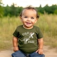 thumbnail image 2 of Wild One Dinosaur 1st Birthday T-Shirts for Baby Girls and Boys First Birthday Outfit White on Military Green Shirt 12 Months, 2 of 6