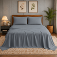 thumbnail image 3 of Etui Home Queen 4 Piece Microfiber Bed Sheet Set – Ultra Soft Double Brushed Bedding, Deep Pocket Fits Mattresses Up to 15", Wrinkle & Fade Resistant, Gray, 3 of 6