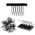 thumbnail image 1 of Peines para pelucas (60 unidades), de acero inoxidable, negros y grandes, para hacer pelucas, pinzas de metal para gorros de peluca (DIY)., 1 of 1