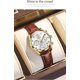 thumbnail image 4 of Women’s Chronograph Watch with Brown Leather Straps, Rose Gold Case, Waterproof, Date and Day Display, Elegant Luxury Dress Style, 4 of 5