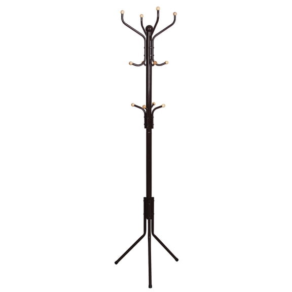 SONGMICS HOME Coat Rack Freestanding, Metal Coat Rack Stand with 12 Hooks and 3 Legs, Coat Tree