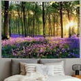 thumbnail image 2 of Forest Sunshine Tapestry Wall Hanging Spring Purple Lavender Morning Through Green Trees Tapestry Nature Landscape Tapestry for Living Room Bedroom Aesthetic Decor, 2 of 6