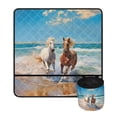 thumbnail image 2 of HELLHERO Premium Fabric Sewing Machine Mat Beach Running Horse Pattern Beautiful & Practical Fusion Foldable Non-Slip Easy to Clean, 2 of 5