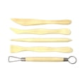 thumbnail image 1 of Juego de herramientas para esculpir arcilla polimérica, kit de herramientas de cerámica de 5 piezas, kit de herramientas de modelado de madera con cinta de arcilla y cerámica (paquete de 5), 1 of 5