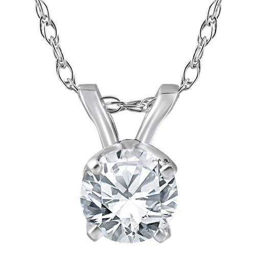 Pompeii 3/4ct Diamond Solitaire Pendant 14 Karat White Gold (H-I,I2-I3)