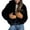 Black, variant on Women's Fluffy Jacket Long Sleeve Lapel Furry Winter Jackets Shaggy Parka Short Coat
