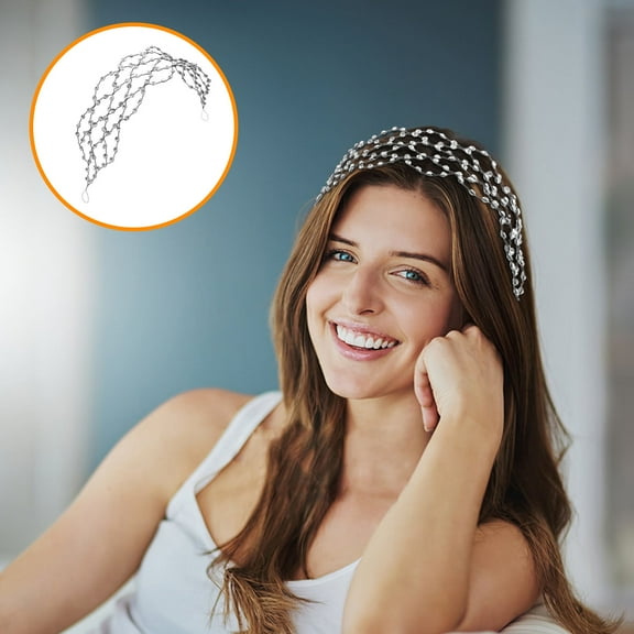 Raindrops Black Rhinestone Wide Headband with Hollow Design Elegant Fashion Hair Accessory