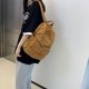 thumbnail image 5 of (Doblado Por La Mitad) Mochila Retro Color Sólido para Estudiantes Universitarios Secundaria Y Preparatoria Ins Mochila Lona Lavada Harajuku 8676 Caqui, 5 of 9