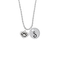 thumbnail image 2 of Delight Jewelry Silvertone Paw in Heart Silvertone Script Initial Disc - S - Charm Necklace, 20"+3", 2 of 4
