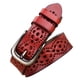 thumbnail image 5 of Sonducket Cinturón de cadena punk para mujer con ojal ajustable y hebilla de cuero PU Cinturones rojo, 5 of 6