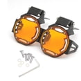 thumbnail image 1 of 1 Pair Aluminium Alloy Motorbike Foglight Guard Portable Detachable Replacement Dustproof Light Protector with Installing Screws Orange, 1 of 1