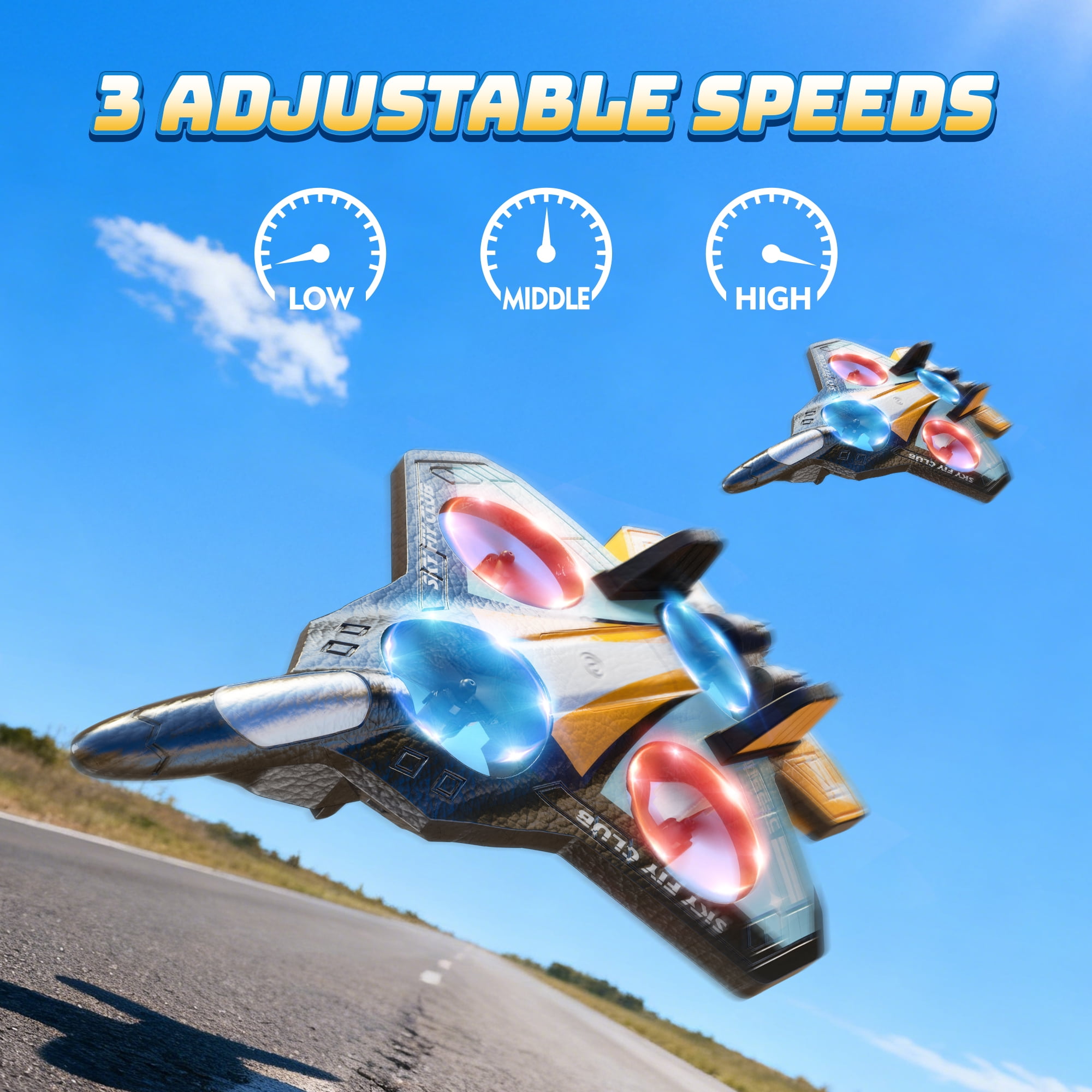 Drones for Kids Mini Stunt Remote Control Airplane, Lightweight Foam Design Plane with 2.4GHz Headless Mode Gliding, One-Key Takeoff, 2 Batteries