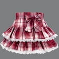 thumbnail image 6 of WIBACKER 1-12 Years Girls Plaid Ruffle Skirt with Lace Trim and Bow High Waist Toddler Kids Trendy Pleated Skirt, 6 of 6