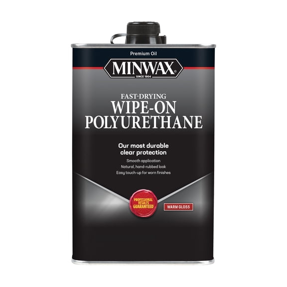 Minwax Wipe-On Poly Oil-Based Polyurethane Finish, Warm Gloss, Clear, 1 Pint