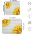 thumbnail image 3 of Sunflower Dish Drying Mat On Wooden Board, 18x24 Inch Yellow Flower Absorbent Reversible Drying Mat Dishes Pad Dish Mats Fast Drying for Kitchen Counter Decor, 3 of 7