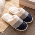 thumbnail image 2 of Fuzzy Womens Fuzzy House Slippers: Warm Plush Non Slip Everyday Soft Suitable Thoughtful Gift Mom Grandma In Winter Navy 40, 2 of 4