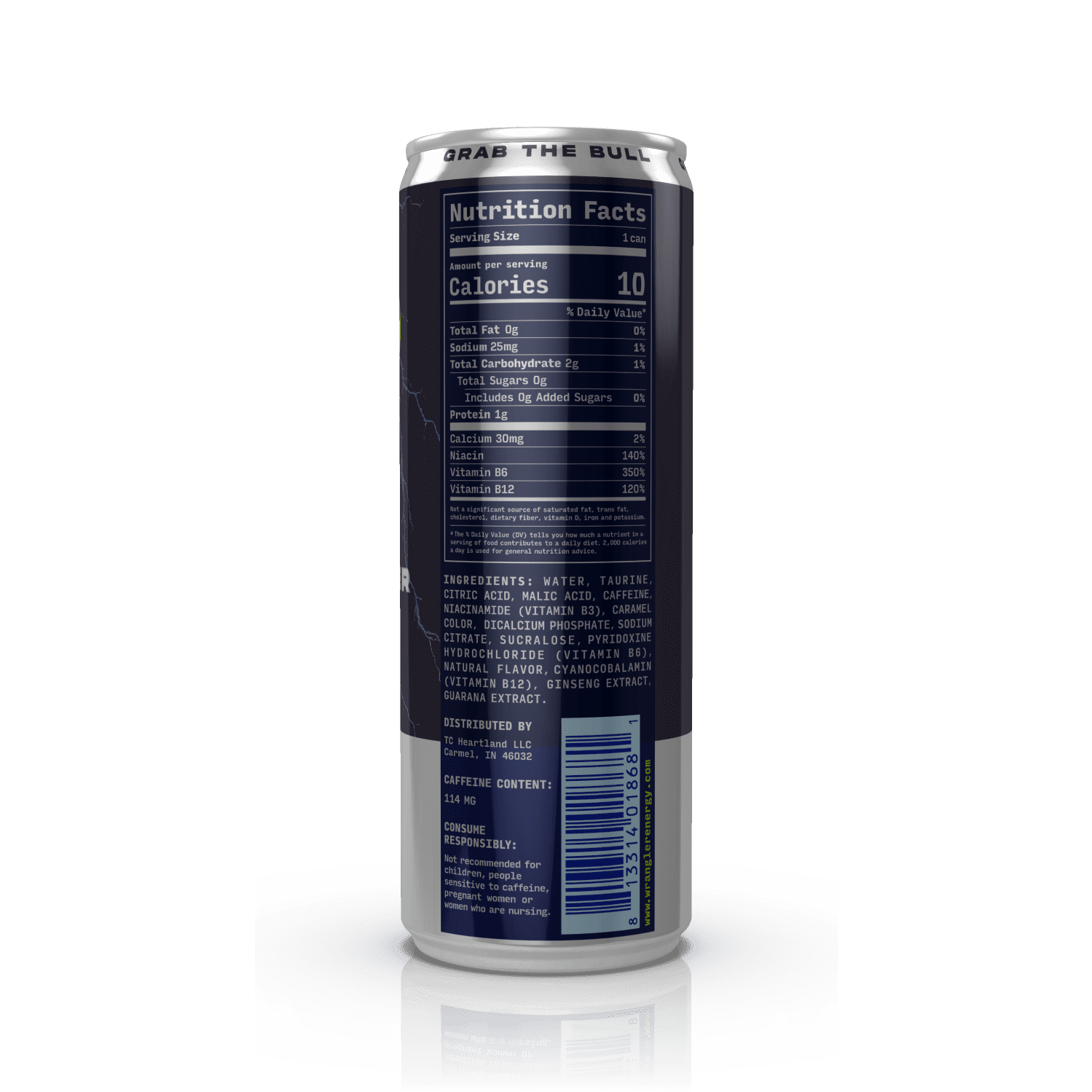Wrangler Sugar Free Energy Drink, 12 fl. oz. Can, 114mg Caffeine, Taurine & B Vitamins