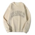 thumbnail image 1 of Gibobby Sudaderas sin gorro hombre Sudadera de Cuello Redondo, Sudadera de Forro Polar para Hombre(Beige,M), 1 of 5
