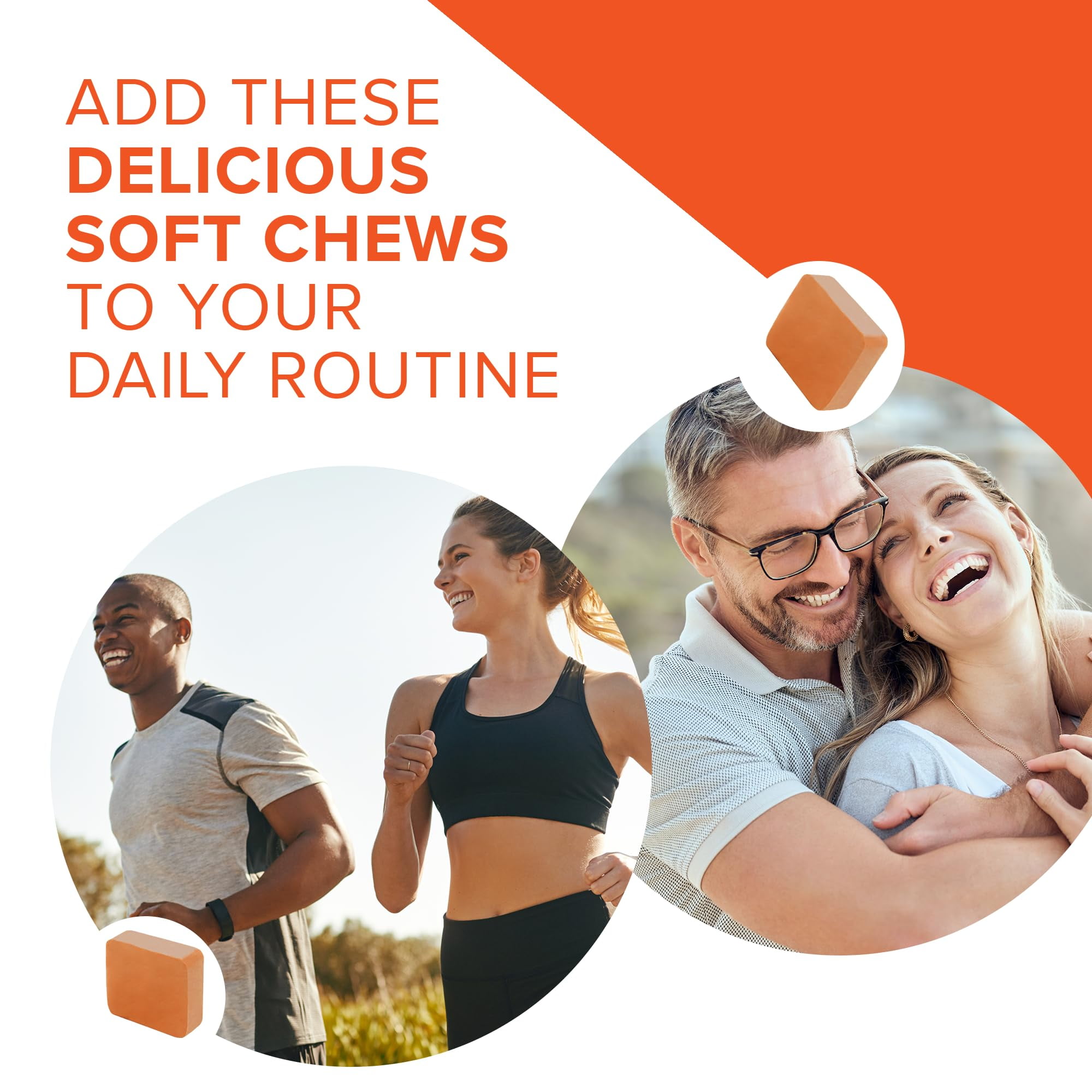 Qunol Turmeric and Ginger Soft Chews, 750mg Turmeric Supplement, Ultra High Absorption to Support Joint Health, 90 Count