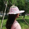 thumbnail image 1 of BKER 2 In 1 Portable Sun Hat Foldable Hand Fan Hat For Women Summer Flower Pattern Beach Hat For Travel Beach, 1 of 7