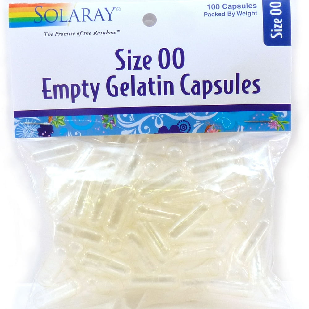 Empty Gelatin Capsules Size 00 By Solaray 100 Capsules
