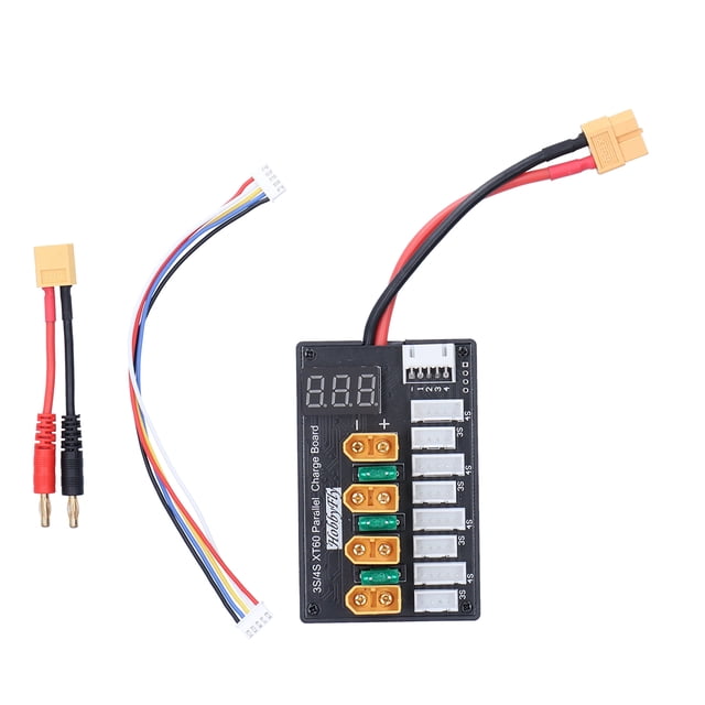 Charging Board, Lipo Charger VISUAL ALERT-LED With 5P Cable XT60 To Banana Connector For Balance Chargers