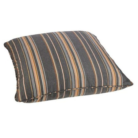 Mozaic Co. Grey/ Orange Stripe 26-inch Square Indoor/ Outdoor Floor Pillow with Sunbrella Fabric ...