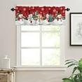 thumbnail image 3 of Goory 1-Piece Rod Pocket Kitchen Valance Christmas Short Curtain Cafe Tier Bathroom Scarf Xams Window Curtain Slot Top Window Drape Christmas Short Curtain L W:69"x H:22", 3 of 4
