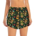 thumbnail image 4 of Lsque Mask Tropical Flower Printed Women's Running Shorts with Liner Pockets,Elastic Quick Dry Workout Athletic Gym Yoga Shorts,Womens High Waist Shorts-Large, 4 of 9