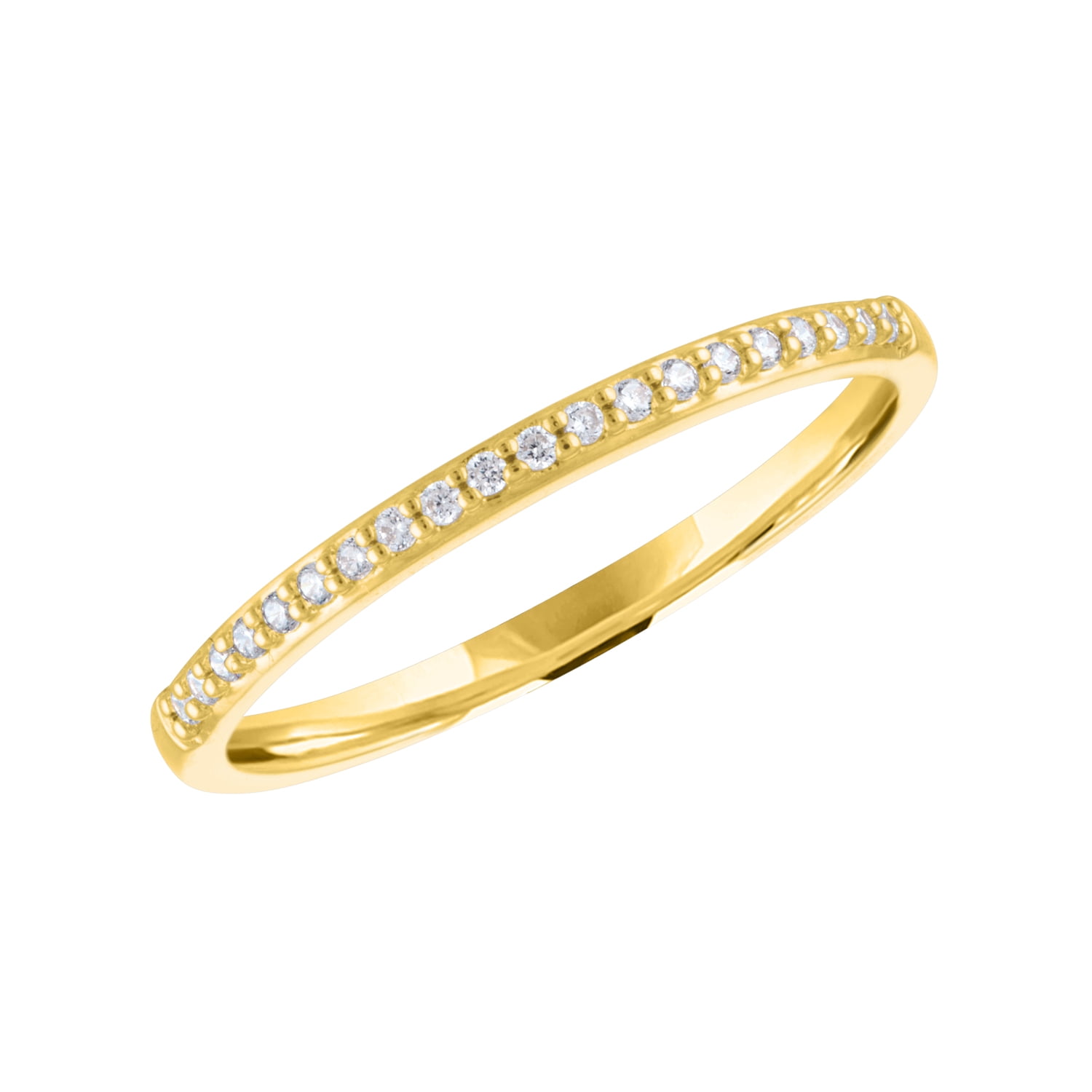 14kt Yellow Gold Plated Diamond 1/10 cttw Stackable Ring
