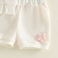 thumbnail image 3 of Girls Summer 2Pcs Clothes Set Floral Print T-Shirt + Tiered Shorts Casual Toddler Wear Kaprioy Toddler Girl Clothes 12M 18M 24M 3T 4T, 3 of 6