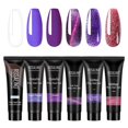 thumbnail image 1 of Poly Nail Gel Kit Purple Glitter Extension Nail for Beginner, 1 of 9
