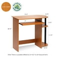 thumbnail image 6 of Furinno 14098R1LC/BK Easy Assembly Computer Desk, Light Cherry, 6 of 7