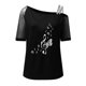 thumbnail image 4 of Gibobby Camisetas Mujer Baratas Manga Corta Mujeres Impreso Hombro Tops Sexy Glitter Camisa manga corta Blusa Tops(Negro,M), 4 of 4