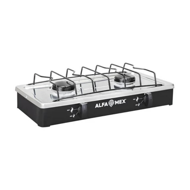Parrilla de Gas Alfamex 2 Quemadores Negra 304