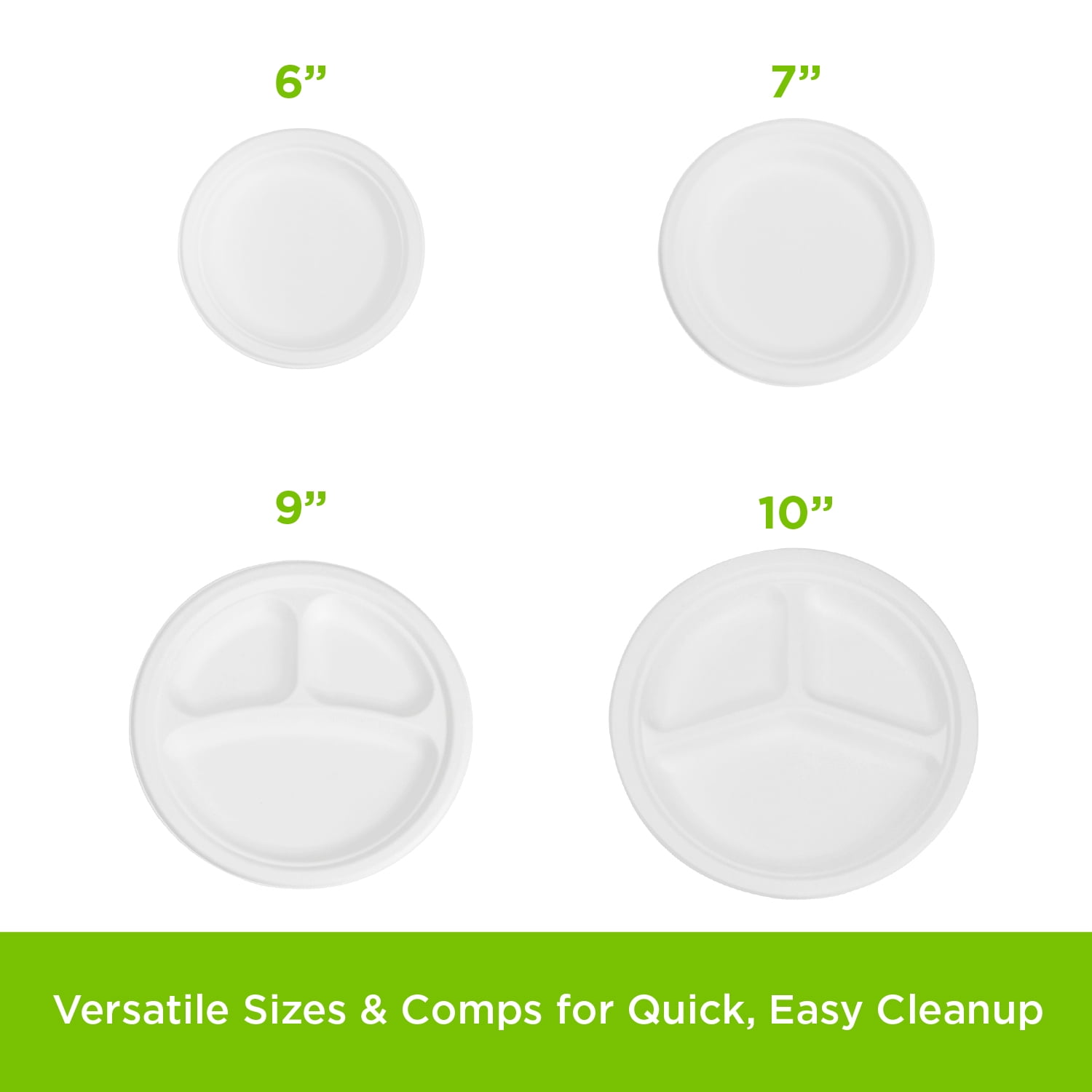 Karat Earth 10'' Paper Round Plates, Molded Fiber, White - 500 pcs