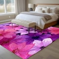 thumbnail image 4 of Large Area Rugs for Living Room Bedroom, Watercolor Flowers 6'x9' Rug Washable Carpet Runner Indoor Outdoor, Spring Floral Country Pink Purple Non Slip Floor Mats Rug for Kitchen, Playroom, 4 of 8