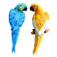 thumbnail image 3 of Vsenkes 2 Pieces Parrot Figurines Tree Ornaments Tree Decor Weatherproof Animal Lifelike Blue Yellow, 3 of 9