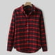 thumbnail image 5 of Camisas Hombre Manga Larga Camisa Formal de manga larga con botones y solapa a cuadros para hombre, informal, a la , a la , delgada, ligera y transpirable (Red, L), 5 of 7