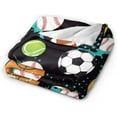 thumbnail image 2 of LHSHID American Football Cool Sport Ball Throw Blanket Soft Bed Bedding Warm Cozy Plush Flannel Fleece Blankets Gifts for Kids Boys Teens Sofa Couch Bedroom Home Decor 60x80in, 2 of 6