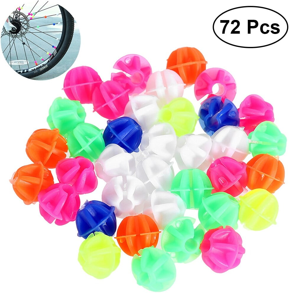 72PCS Round Bike Wheel Spoke Beads Luminous Plastic Clip Spoke Bead